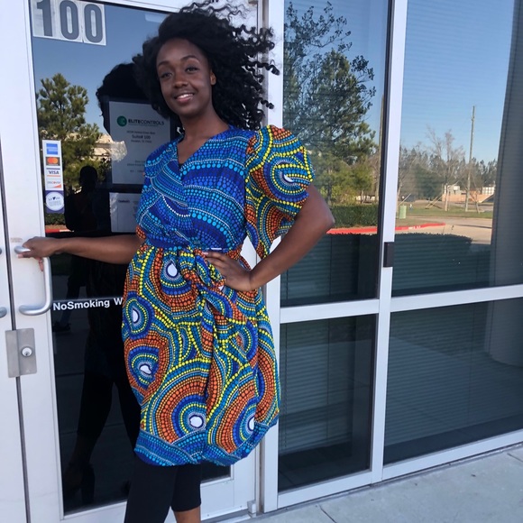 African wrapping dress for women Ankara print - Picture 2 of 7